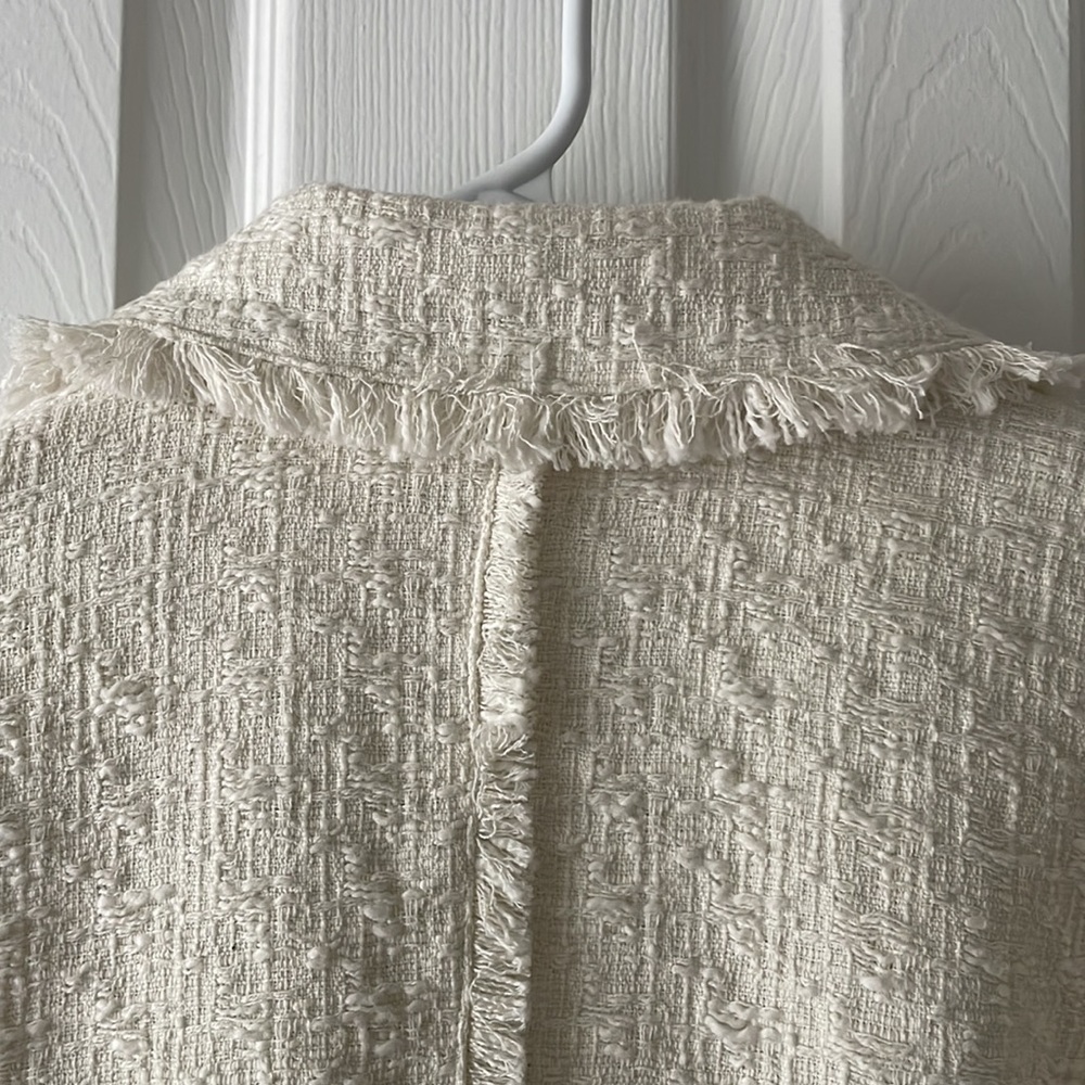 Proenza Schouler Cotton Tweed Crop Jacket Coat size 0 Ivory White - Picture 9 of 11
